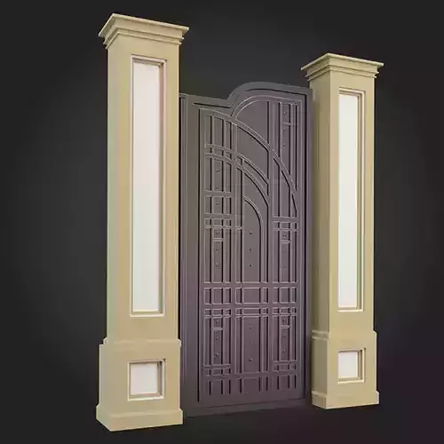 Gates door with two columns and pillars