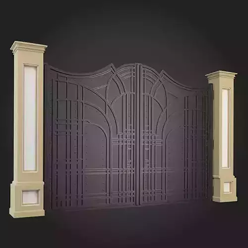 Gates ornate door with two pillars