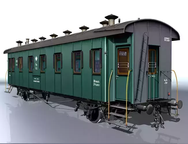 Passenger carriage 2-axles 3D model