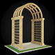 Pergola wooden arch 3D model_1