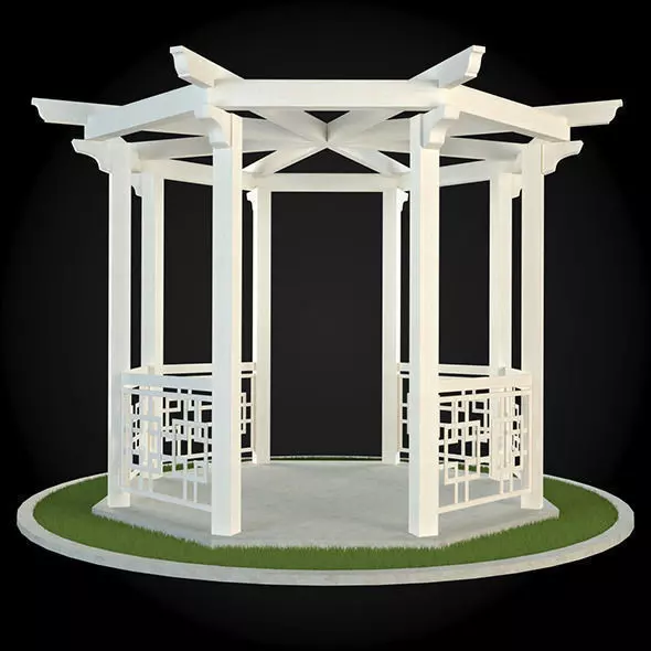 Pergola gazebo 3D model