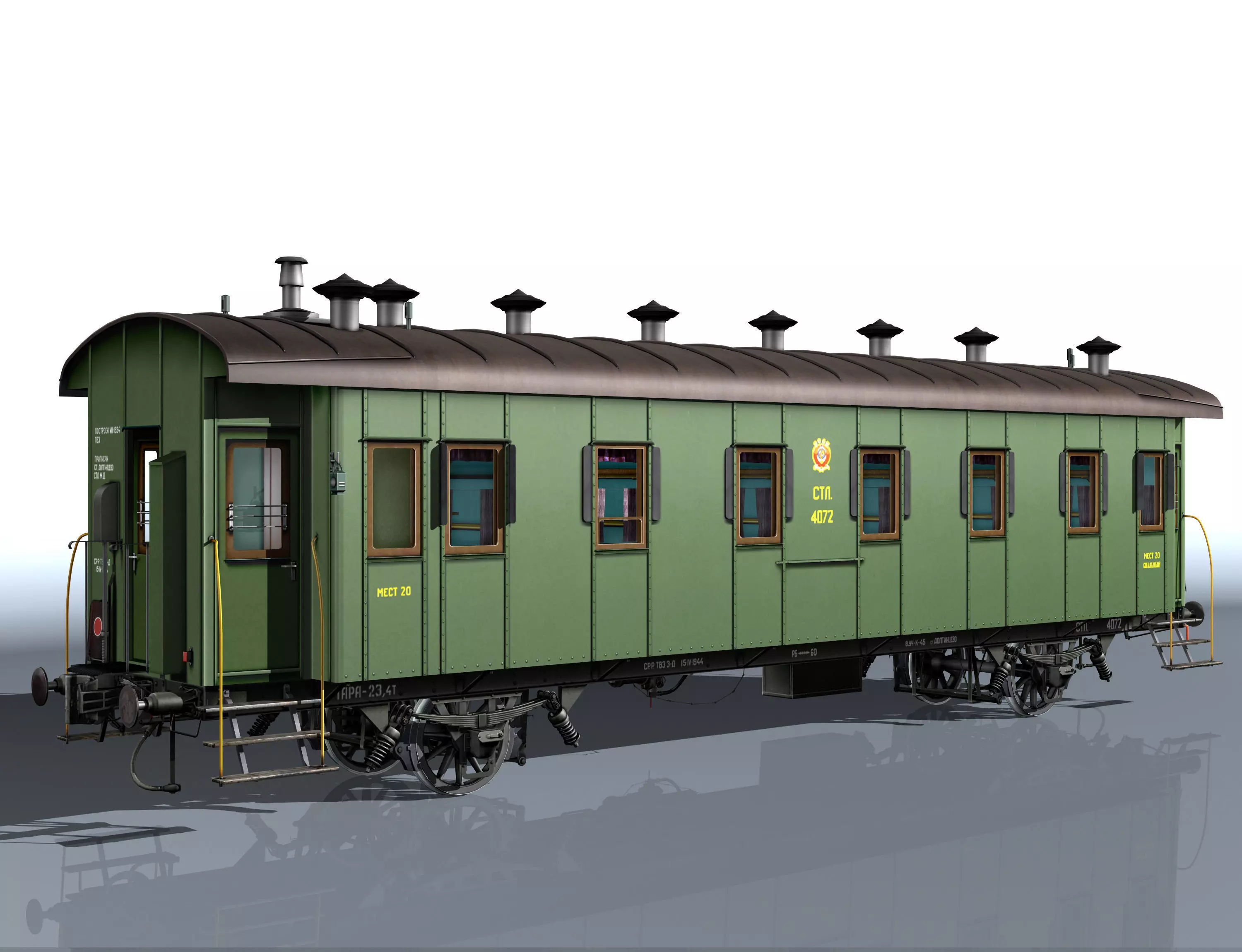 Passenger wagon 3D model_0