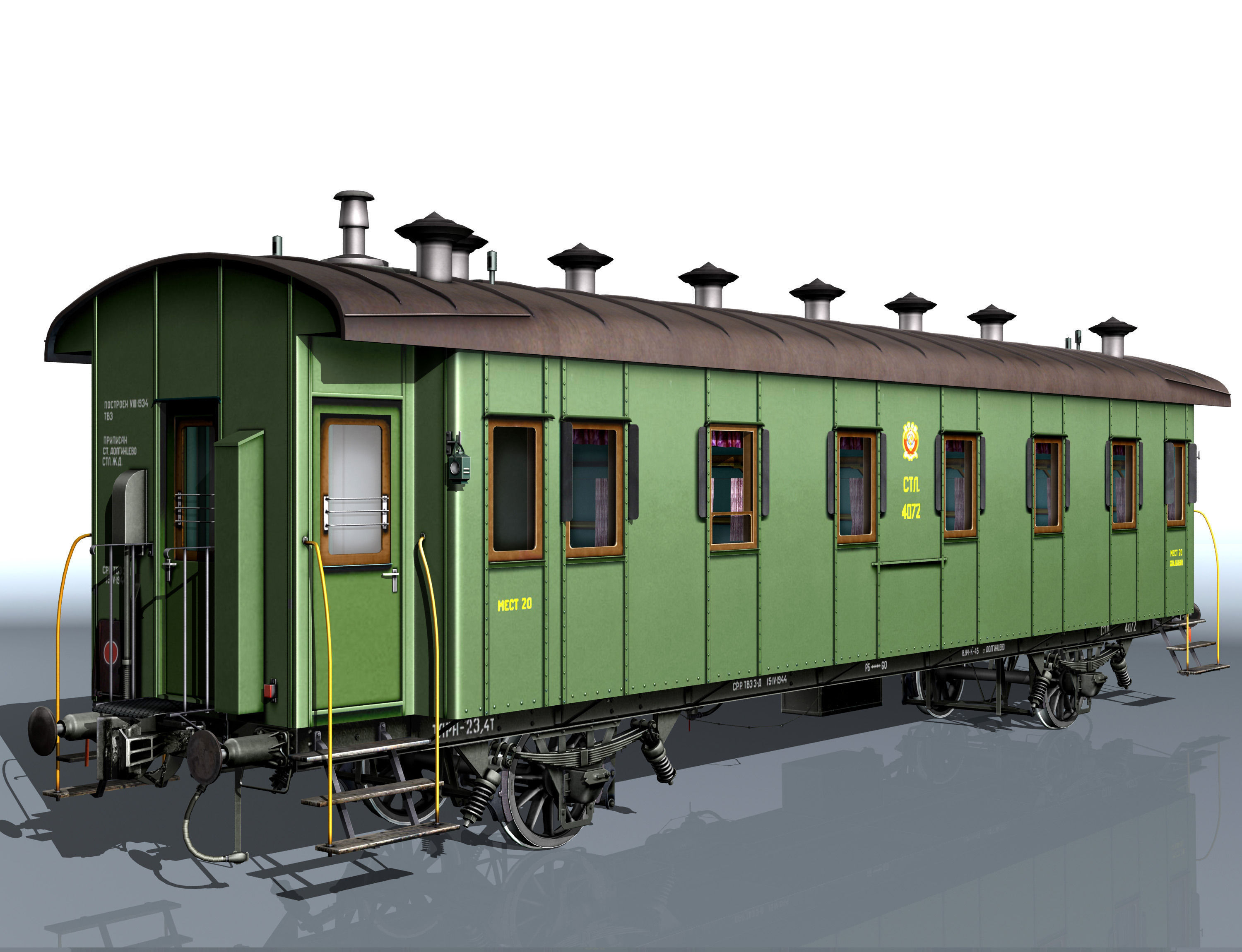 Passenger wagon 3D model_2