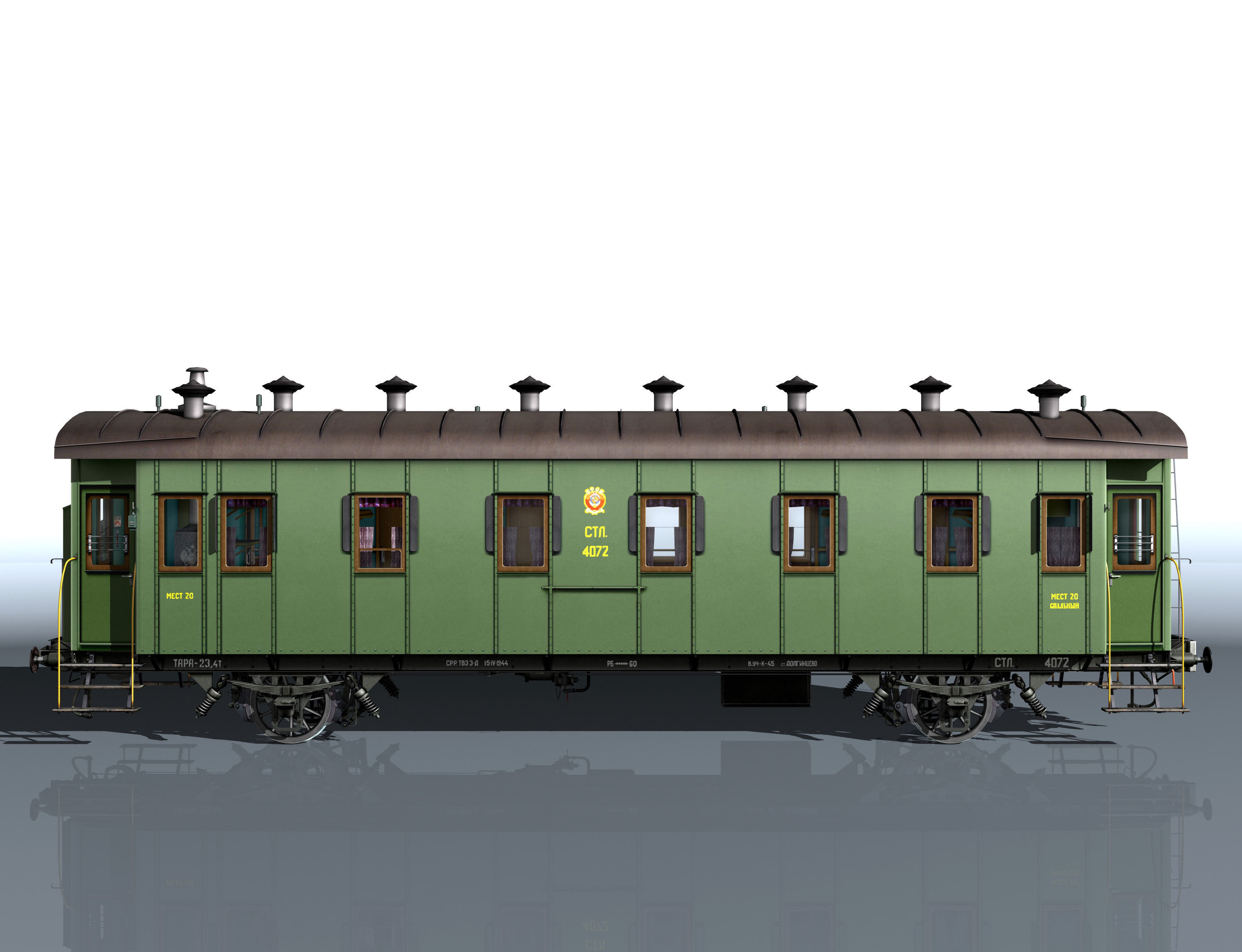 Passenger wagon 3D model_1