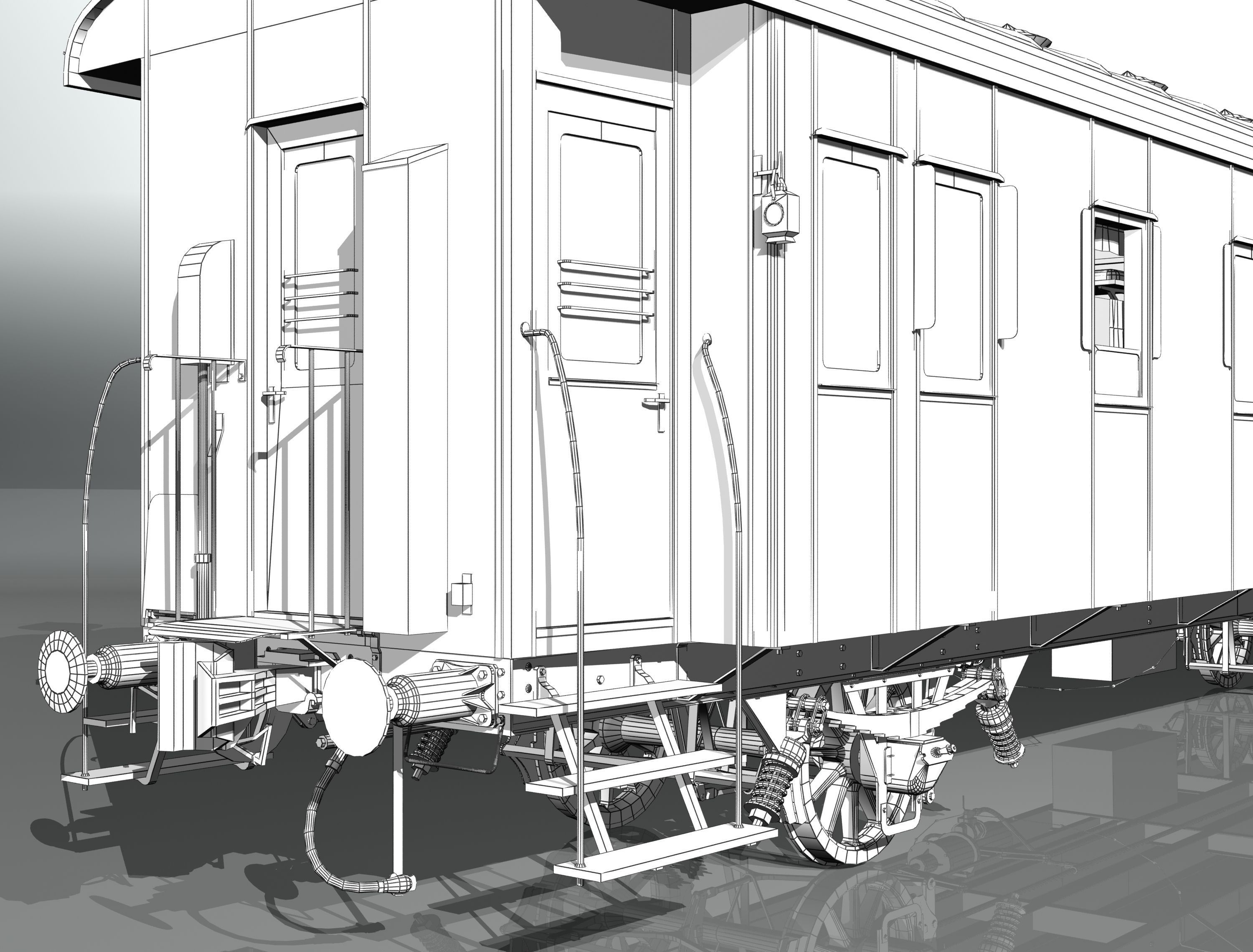 Passenger wagon 3D model_11