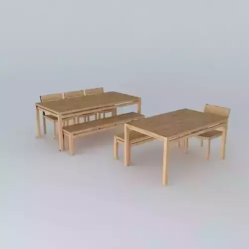 table chairs bench