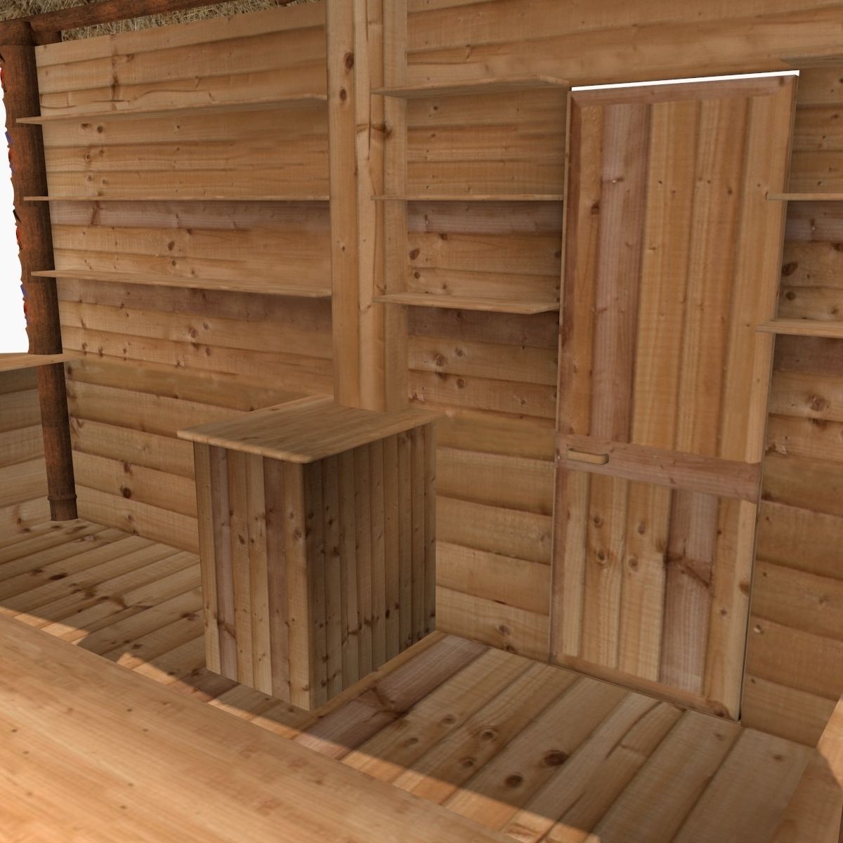 Kiosk on the beach 3D model_3