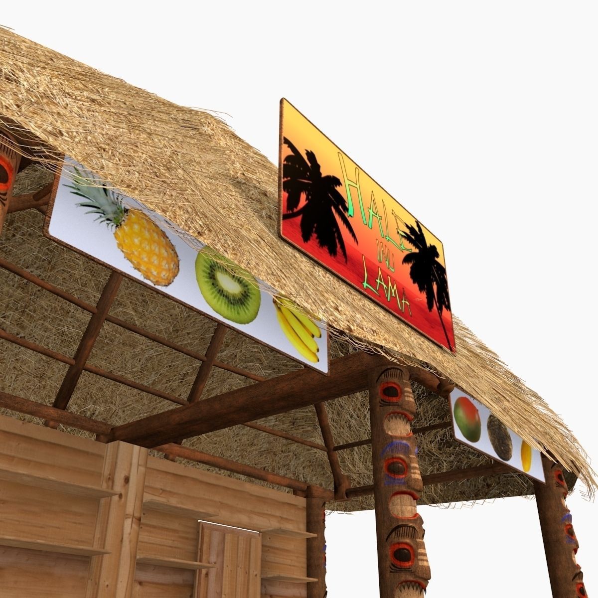 Kiosk on the beach 3D model_6