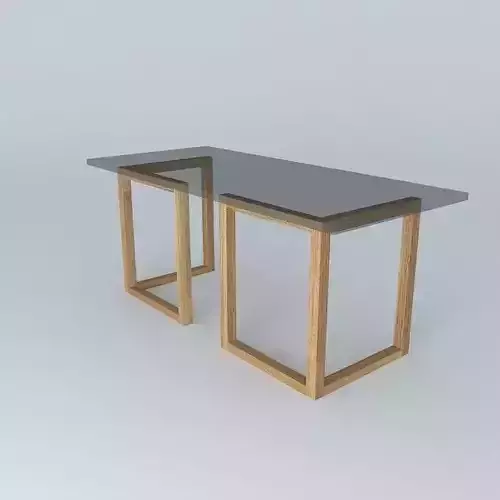 table glass top tressle legs