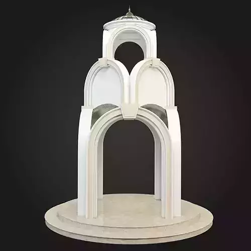 Gazebo structure with arches on top