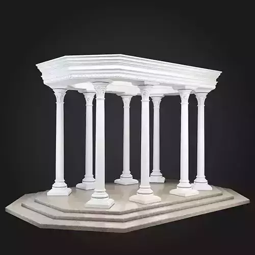 Gazebo temple with columns