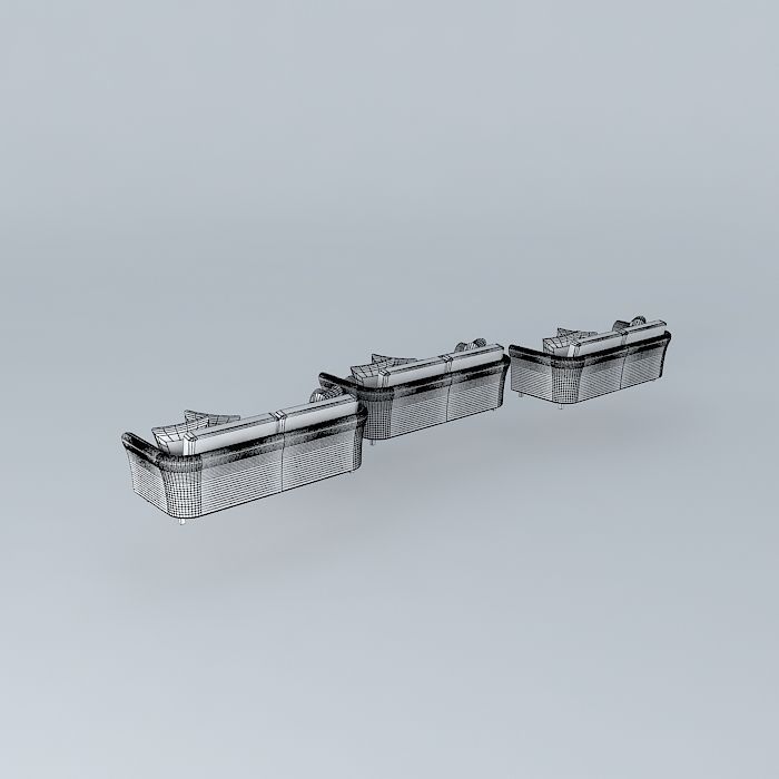 sofas and footstools 3D model_3