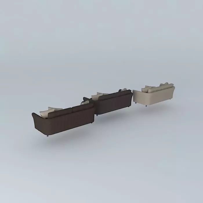 sofas and footstools 3D model_0