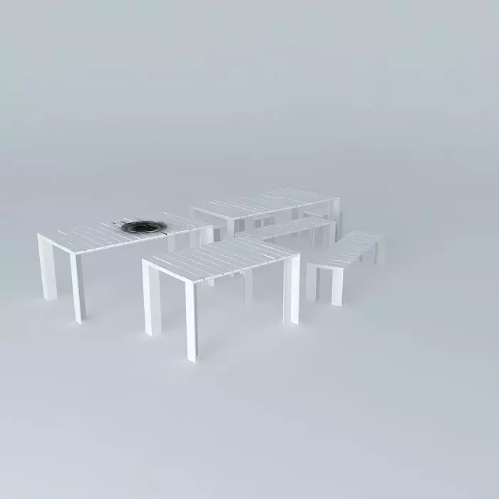 deneb teak bench stool 26 outdoor table 3D model_0