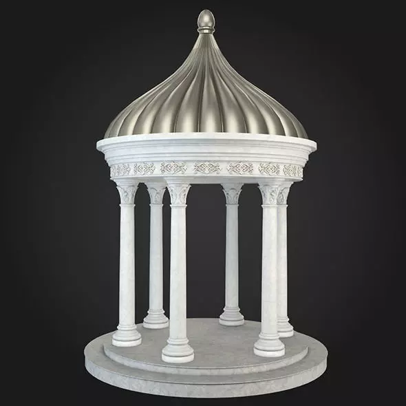 Gazebo marble 3D model_0