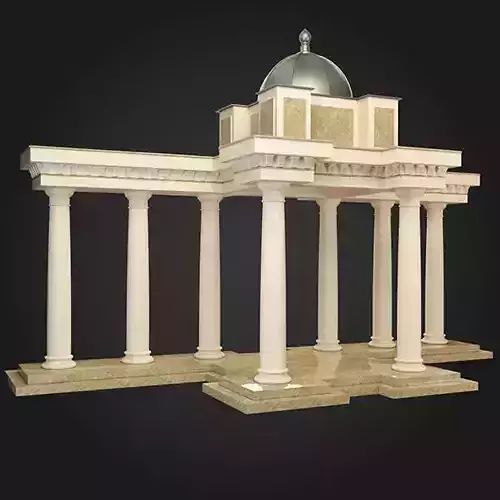 Gazebo temple with columns and dome