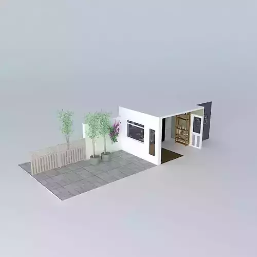 kitchen set house with tree