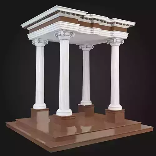 Gazebo three pillared structure