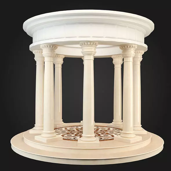 Gazebo temple 3D model_0