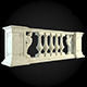 Baluster marble balustrade with statues 3D model_1