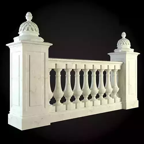 Baluster marble railing