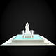 Fountain with statue of man and woman 3D model_1