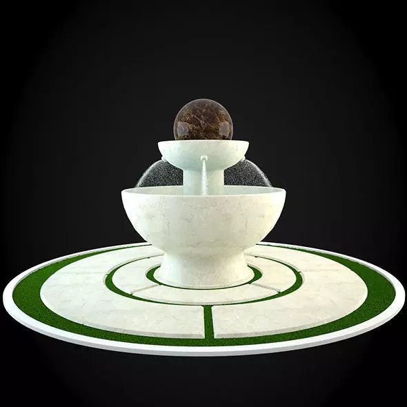 Fountain with ball in it 3D model_0