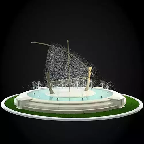 Fountain with sail