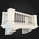 Balcony with ornate railings 3D model_1