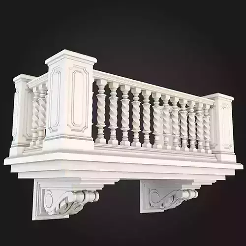 Balcony with ornate railings