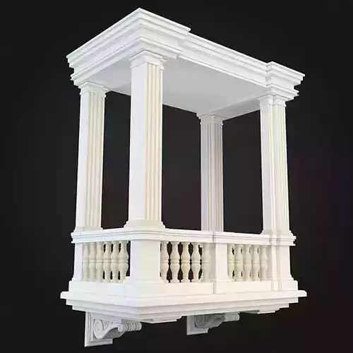 Balcony with columns and railings