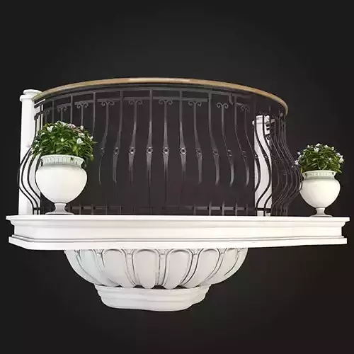 Balcony with potted plants