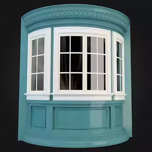 Balcony window with trim