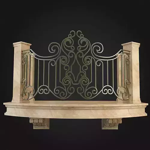 Balcony wrought iron railing