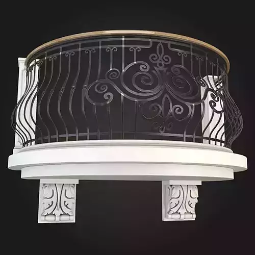 Balcony wrought iron railing