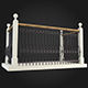Balcony wrought iron railing 3D model_1