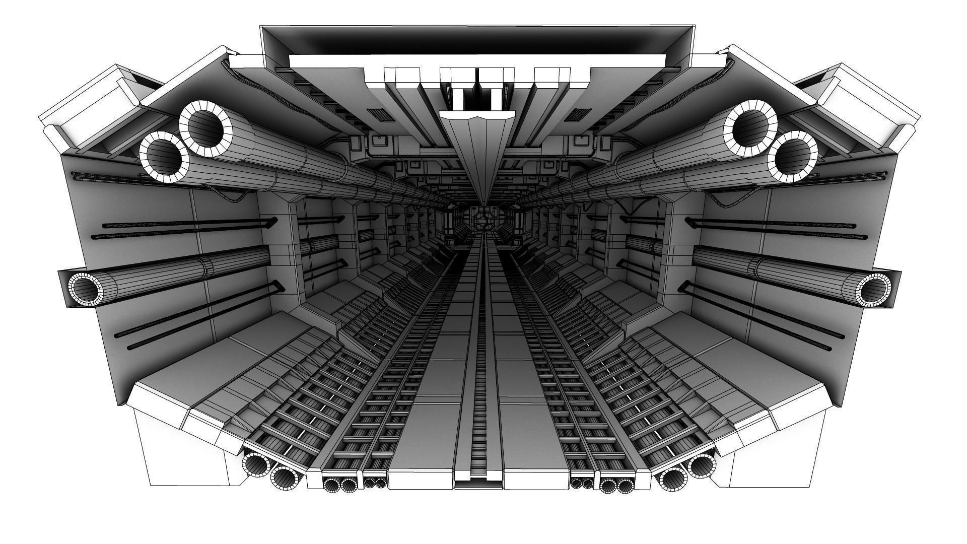 Spacecraft Corridor 3D model_2