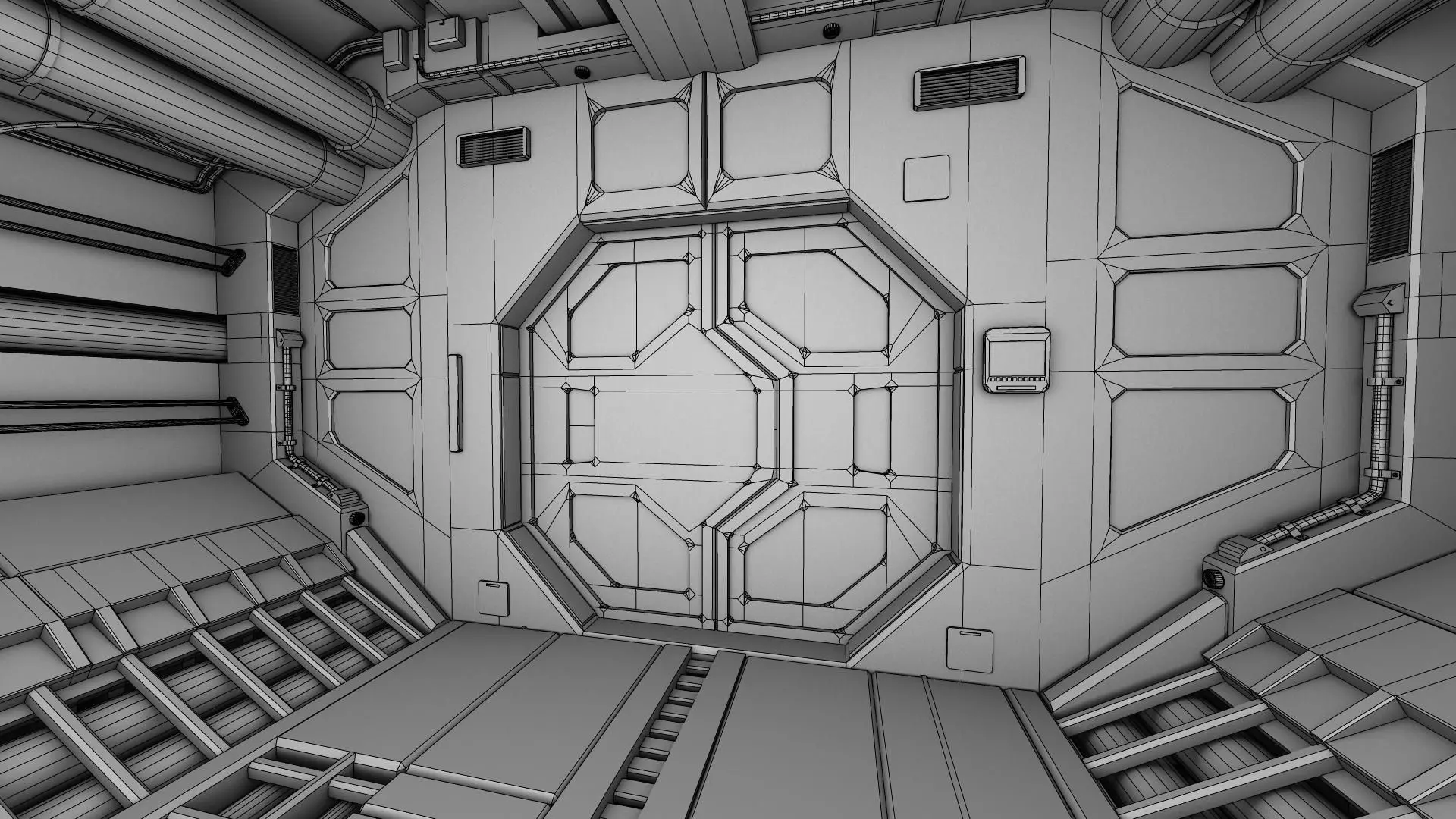 Spacecraft Corridor 3D model_0