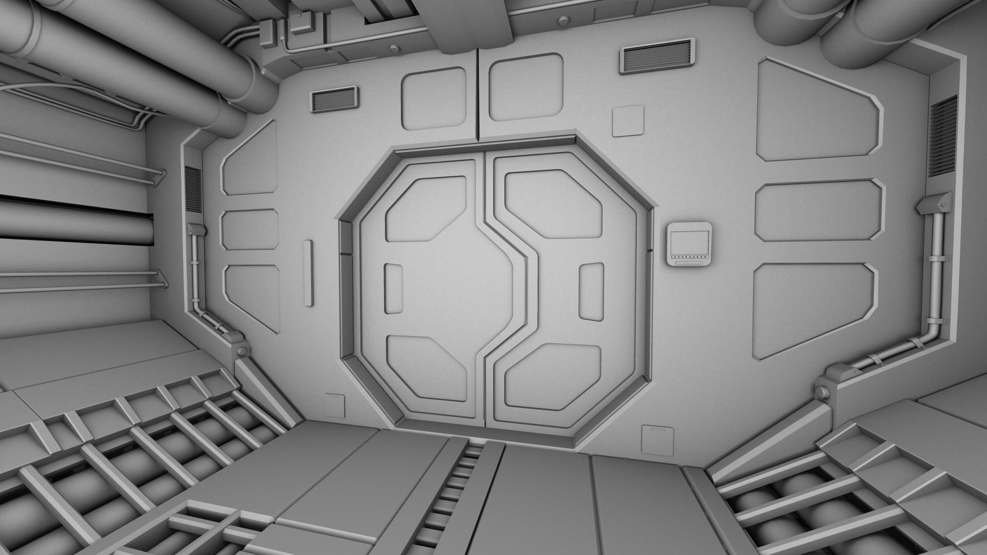 Spacecraft Corridor 3D model_1