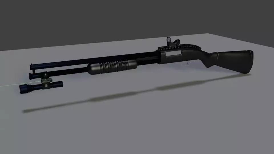 shotgun rifle with scope 3D model
