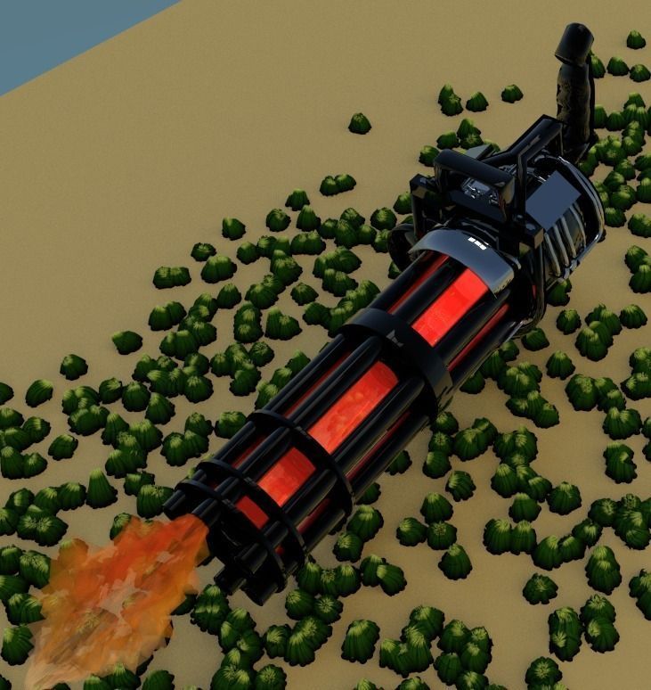 Gatling gun 3D model_0