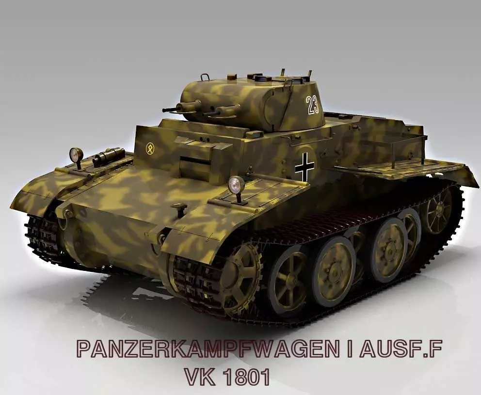 Panzer I Ausf F   VK1801 3D model_0