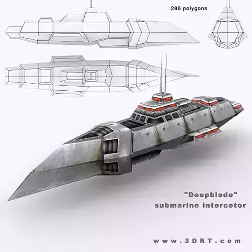 3DRT - Sci-Fi Naval Vessel - Deepblade 