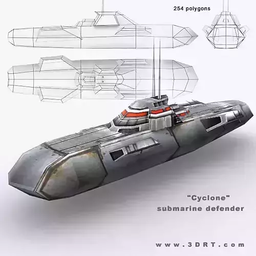 3DRT - Sci-Fi Naval Vessel - Cyclone 