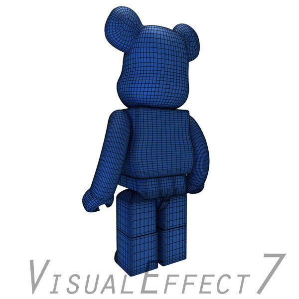 Matte Blue BearBrick 3D model_5