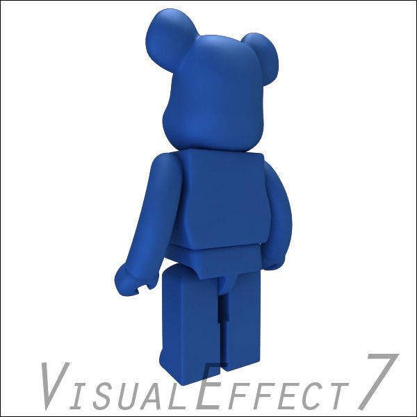 Matte Blue BearBrick 3D model_1