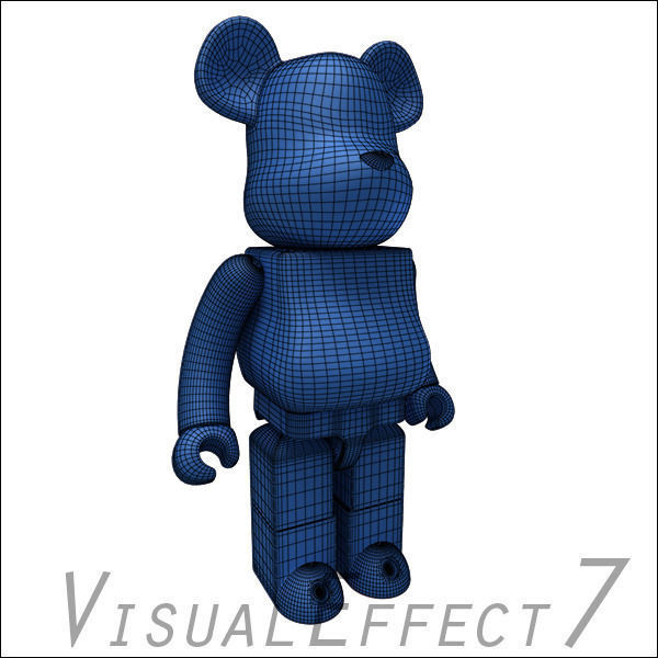 Matte Blue BearBrick 3D model_4