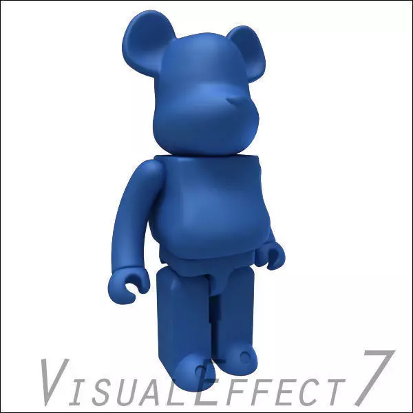 Matte Blue BearBrick 3D model_0