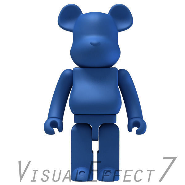 Matte Blue BearBrick 3D model_3