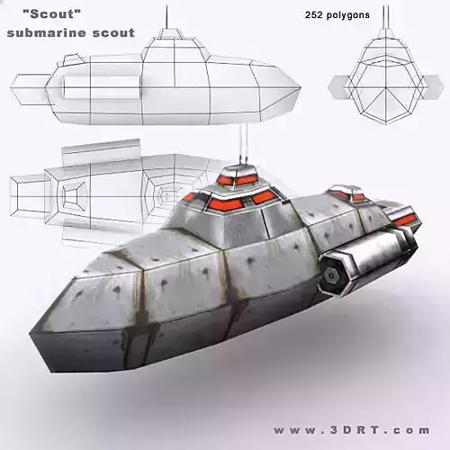 3DRT - Sci-Fi Naval Vessel - Scout 